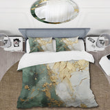 Gold And Green Paint Fusion - Duvet Cover Set