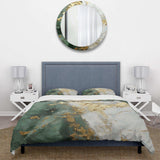 Gold And Green Paint Fusion - Duvet Cover Set