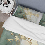 Gold And Green Paint Fusion - Duvet Cover Set