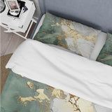 Gold And Green Paint Fusion - Duvet Cover Set