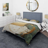 Gold And Green Paint Fusion I - Duvet Cover Set