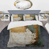 Gold And Green Paint Fusion I - Duvet Cover Set