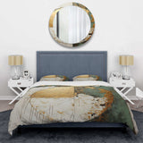 Gold And Green Paint Fusion I - Duvet Cover Set