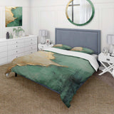 Gold And Green Paint Fusion II - Duvet Cover Set