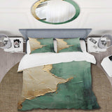 Gold And Green Paint Fusion II - Duvet Cover Set