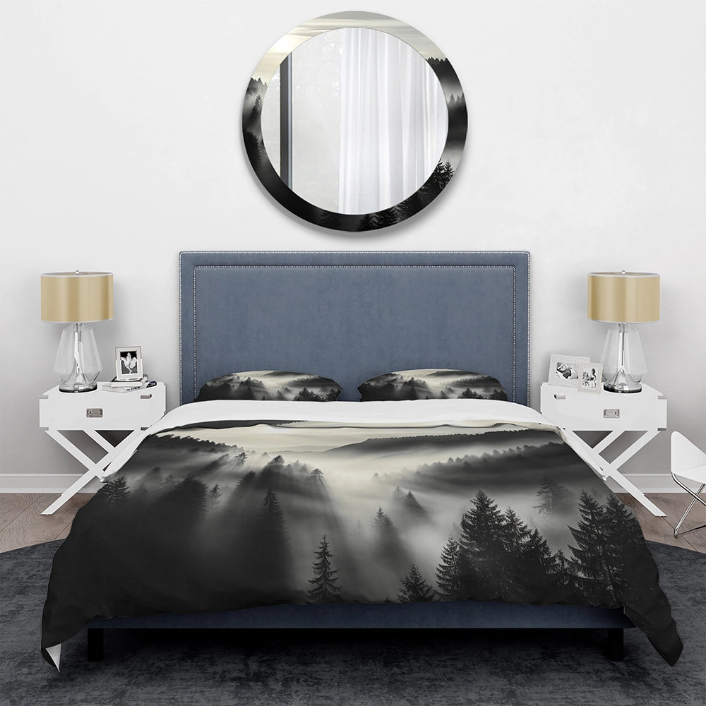 Mysterious Misty Mountain Morning - Duvet Cover Set