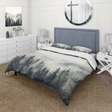 Grey Misty Morning Forest Horizon - Duvet Cover Set