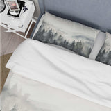 Grey Misty Morning Forest Horizon - Duvet Cover Set