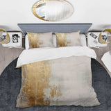 Minimal Gold And Beige Abstract River III - Duvet Cover Set