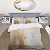 Minimal Gold And Beige Abstract River IV - Duvet Cover Set