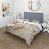 Minimalism Beige And Gold Orchids - Duvet Cover Set