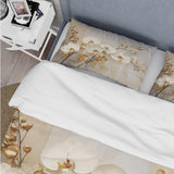 Minimalism Beige And Gold Orchids - Duvet Cover Set