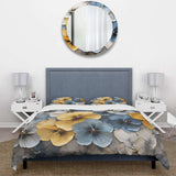 Elegant Yellow And Blue Pansy Petals - Duvet Cover Set