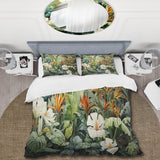 White Contemporary Botany Jungle Wonders - Duvet Cover Set