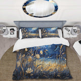 Navy Blue Poppies Field - Duvet Cover Set