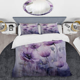 Violet Veil Delicate Poppies Moment - Duvet Cover Set