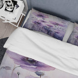 Violet Veil Delicate Poppies Moment - Duvet Cover Set