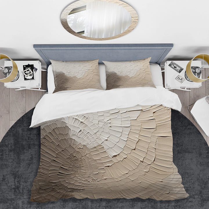 Graceful Minimalism Beige Muted Art - Duvet Cover Set