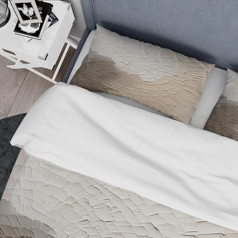Graceful Minimalism Beige Muted Art - Duvet Cover Set
