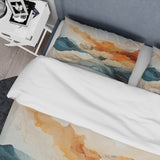 Abstract Orange And Blue River Ink - Duvet Cover Set