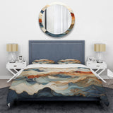 Abstract Orange And Blue River Ink III - Duvet Cover Set