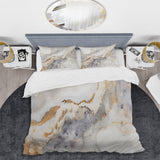 Beige And Gold Stone Geode Scenery Minimalism I - Duvet Cover Set