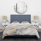 Beige And Gold Stone Geode Scenery Minimalism I - Duvet Cover Set