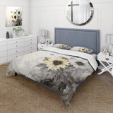 Black And White Sunflowers Florescence I - Duvet Cover Set