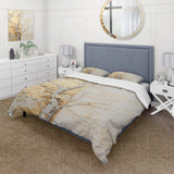 Gold And Beige Tree Amercian Basswood - Duvet Cover Set