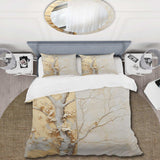 Gold And Beige Tree Amercian Basswood - Duvet Cover Set