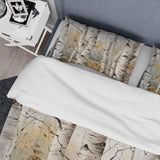 Beige Silver Birch Tree Beauty III - Duvet Cover Set