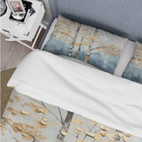 Gold And Blue Trees Harmony III - Duvet Cover Set