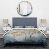 Gold And Blue Trees Harmony IV - Duvet Cover Set