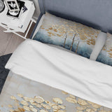 Gold And Blue Trees Harmony IV - Duvet Cover Set