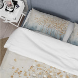 Gold And Blue Trees Harmony V - Duvet Cover Set