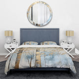 Gold And Blue Treasure Trees Scenery II - Duvet Cover Set