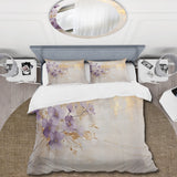 Purple And Gold Adorned Violets Meadow III - Duvet Cover Set