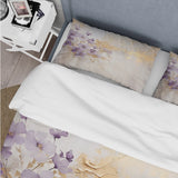 Purple And Gold Adorned Violets Meadow III - Duvet Cover Set