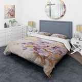 Purple And Gold Adorned Violets Meadow IV - Duvet Cover Set