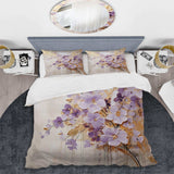 Purple And Gold Adorned Violets Meadow IV - Duvet Cover Set