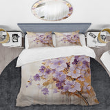 Purple And Gold Adorned Violets Meadow IV - Duvet Cover Set