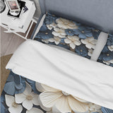 Blue And White Adorned Violets - Duvet Cover Set