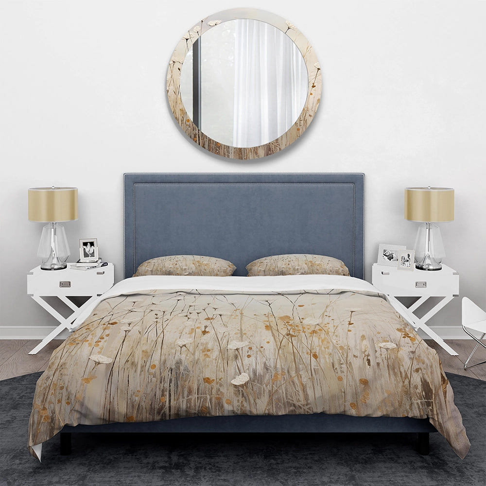 beige Wildflowers Floral Fantasy - Duvet Cover Set