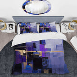 Contemporary black blue purple Abstract - Duvet Cover Set