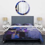 Contemporary black blue purple Abstract - Duvet Cover Set