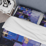 Contemporary black blue purple Abstract - Duvet Cover Set