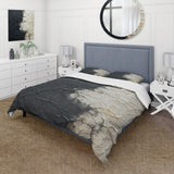 white and black Abstract split - Duvet Cover Set