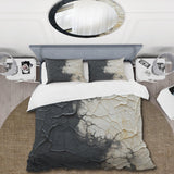 white and black Abstract split - Duvet Cover Set