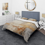 gold and white abstract split - Duvet Cover Set