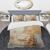 gold and white abstract split - Duvet Cover Set
